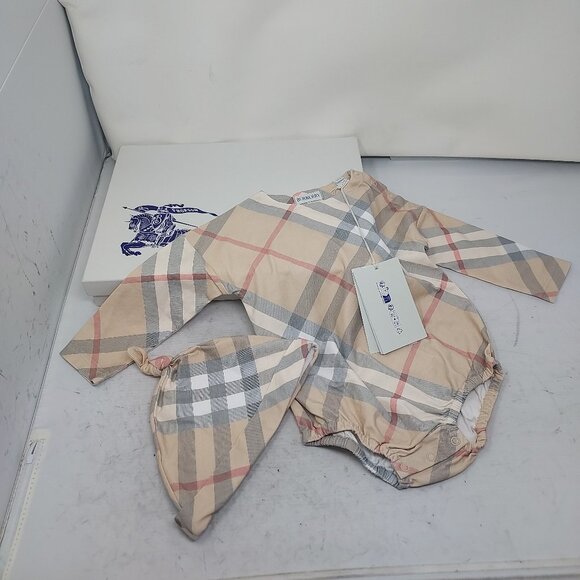 BURBERRY Baby Check Bodysuit Hat - Picture 3 of 9